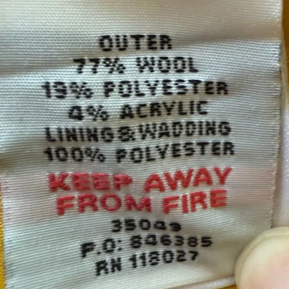 Mini Boden wool coat grey and yellow size 11-12 Y - Picture 3 of 4